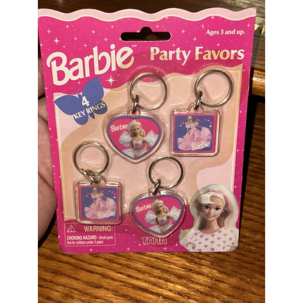 Rare Vintage 1997 Barbie Key Ring Set Of 4 Barbie Party Favors Keychains